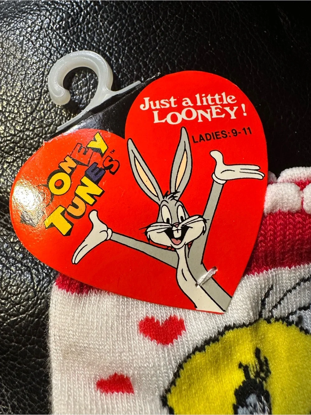 RARE Vintage Warner Bros. Looney Tunes Tweety Socks NWT Red Hearts Women’s 6-11